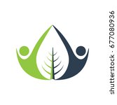 nature wellness vector logo... | Shutterstock .eps vector #677080936