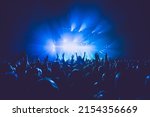 A crowded concert hall with...