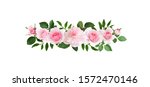 pink rose flowers in a line... | Shutterstock . vector #1572470146