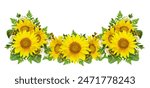 Sunflowers and wild flowers in...