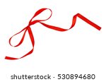 red silk ribbon bow isolated on ... | Shutterstock . vector #530894680
