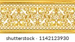 gold baroque frame scroll... | Shutterstock .eps vector #1142123930