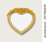 Gold Heart Frame On  Wall 