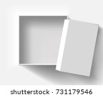 top view open blank gift box... | Shutterstock .eps vector #731179546