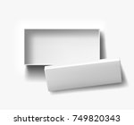 long white blank open box on... | Shutterstock .eps vector #749820343