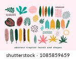 set of abstract tropical leaves.... | Shutterstock .eps vector #1085859659