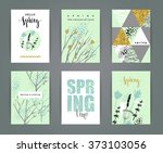 set of artistic creative spring ... | Shutterstock .eps vector #373103056
