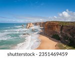 High cliffs of the Twelve Apostles, located at the Great Ocean Road, Victoria, Australia