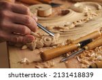 Wood carving. Carpenter