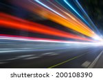 Speed motion on road at night 