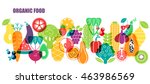 vector pattern of vegetables.... | Shutterstock .eps vector #463986569