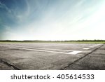 blue sky sun light and old worn runway 