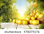 Yellow Lemons On Wooden Table...