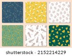collection of colorful seamless ... | Shutterstock .eps vector #2152214229