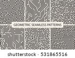 collection of striped seamless... | Shutterstock .eps vector #531865516