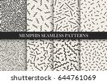 memphis seamless patterns  ... | Shutterstock .eps vector #644761069
