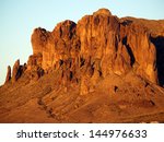 Superstition Mountain At Sunset