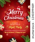 merry christmas greeting card... | Shutterstock .eps vector #1240399489