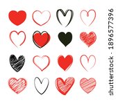 red heart valentine symbol set. ... | Shutterstock .eps vector #1896577396