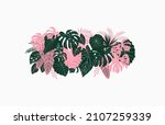 tropical leaves horizontal... | Shutterstock .eps vector #2107259339