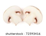Two Sliced Champignon Mushrooms ...