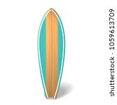 Vector Wood Surf Board Summer...