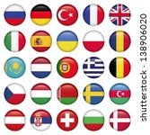 european icons round flags  zip ... | Shutterstock .eps vector #138906020