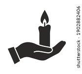 candle icon. hand holding... | Shutterstock .eps vector #1902882406