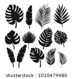 Set Of Black Silhouettes Of...