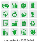 vector green eco energy icons... | Shutterstock .eps vector #116256769