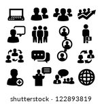 vector black people icons set... | Shutterstock .eps vector #122893819