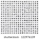 vector black 324 web icons set... | Shutterstock .eps vector #122976139