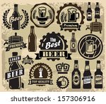 vector color beer pub labels... | Shutterstock .eps vector #157306916