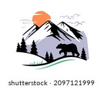 mountain outdoor adventure... | Shutterstock .eps vector #2097121999