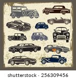 vintage style retro cars... | Shutterstock .eps vector #256309456