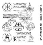 Christmas Stamps Vector Pattern ...