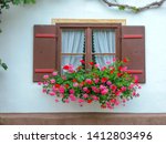 Decorated Window In An Alpine...