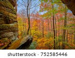 Fall Foliage from Crack in the Rocks - Big South Fork National River and Recreation Area, KY