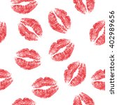 Seamless Pattern With Red Lips...
