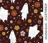 boho halloween spooky ghost... | Shutterstock .eps vector #2123749829