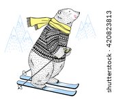 Polar Bear Skier  Decorative...
