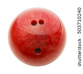 Red Bowling Ball With Holes...