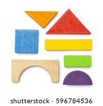 Various wood toy block pieces...