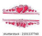border for valentine's day with ... | Shutterstock . vector #2101137760