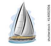 Vector Logo Of Sailing Yacht.
