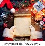 Santa Claus Desk Reading Wish...