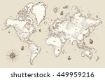 high detailed  old world map... | Shutterstock .eps vector #449959216