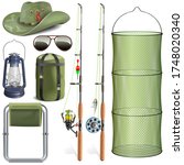 vector fishing accessories... | Shutterstock .eps vector #1748020340
