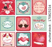 valentine's card set | Shutterstock .eps vector #170825216