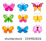 Set Of Colorful Butterflies...